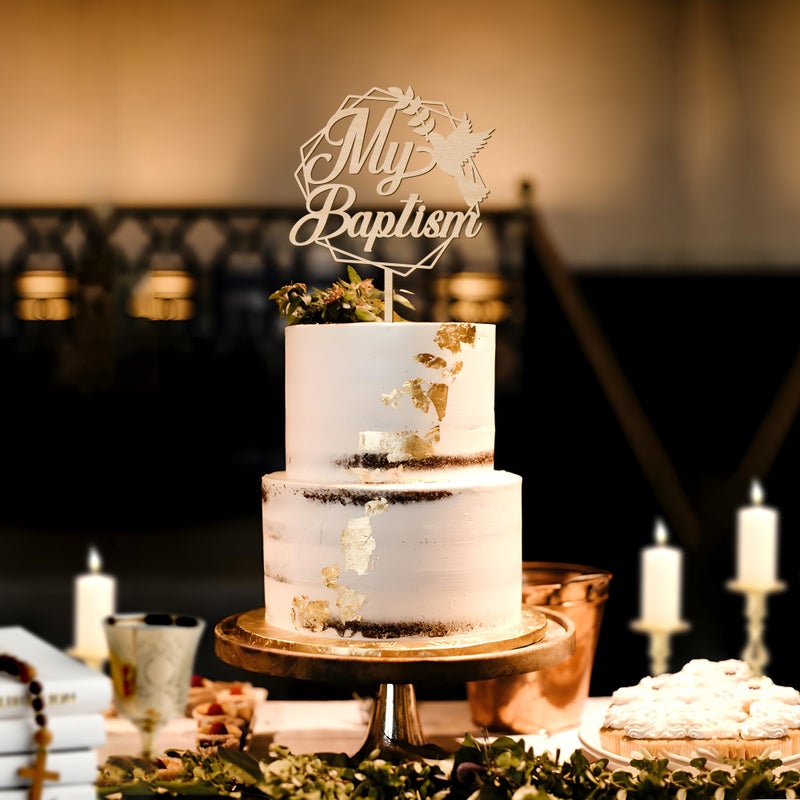 غلاف للكيك بارتي تو بي ماي بابتيسم من الخشب (تصميم 002) - Image 4
